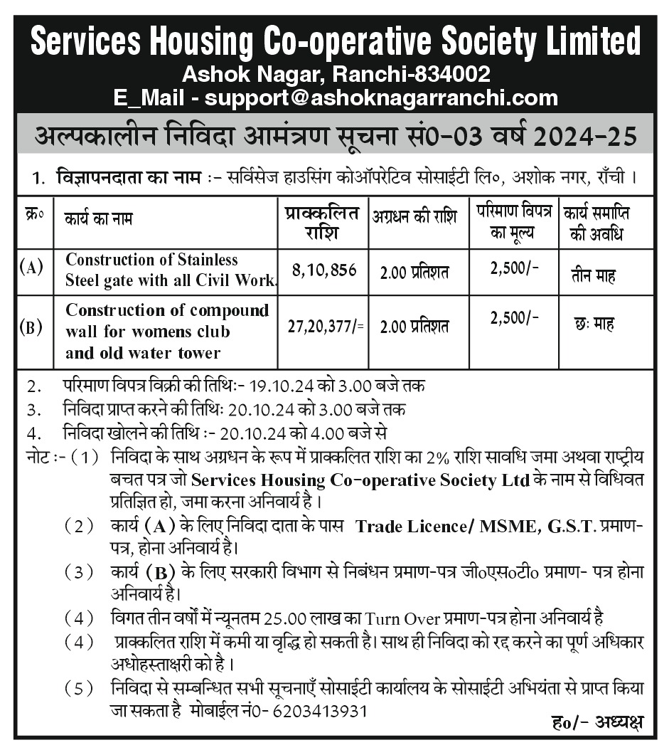 tender : 03/2024-25